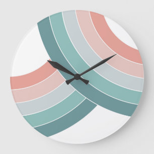 Reloj Redondo Grande Arcos dobles coloridos de estilo retro