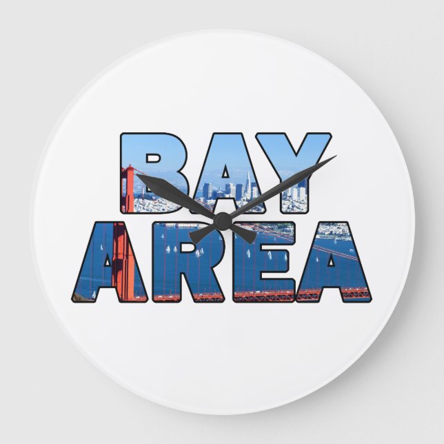 Reloj Redondo Grande Área de la Bahía de San Francisco (Anverso)