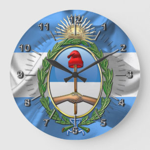 Reloj Redondo Grande Argentina Escudo de armas