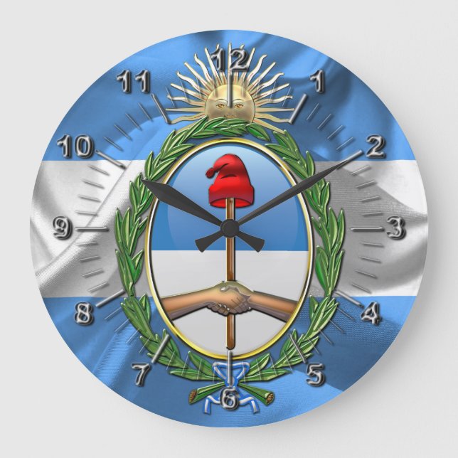 Reloj Redondo Grande Argentina Escudo de armas (Anverso)