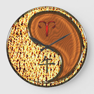 Reloj Redondo Grande Aries & Caballo de Madera