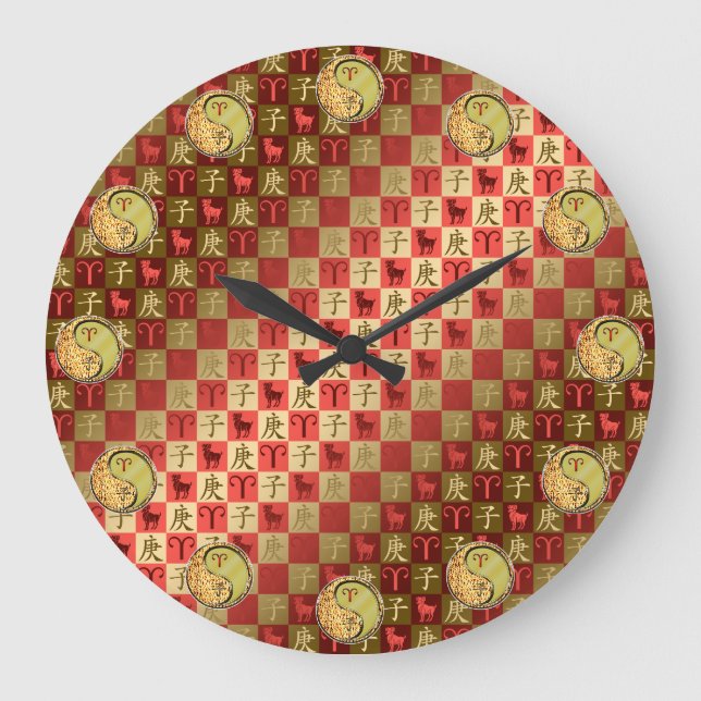 Reloj Redondo Grande Aries & Metal Rat (Anverso)