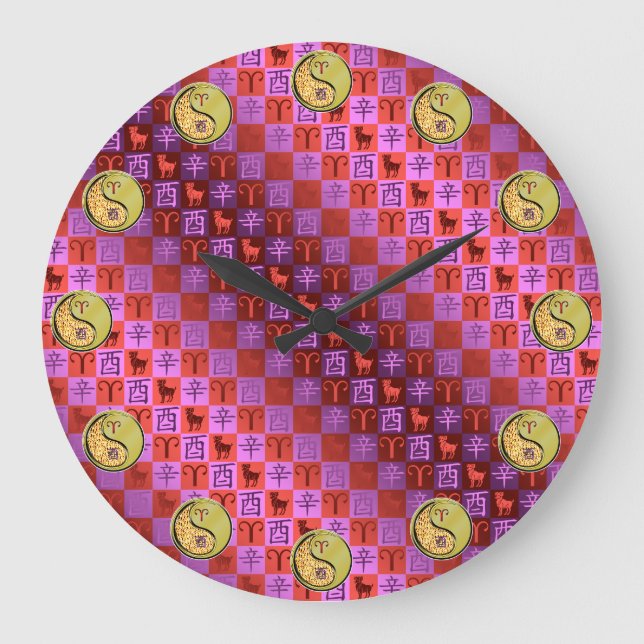 Reloj Redondo Grande Aries & Metal Rooster (Anverso)