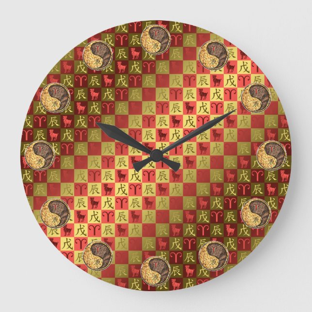 Reloj Redondo Grande Aries y Dragón de Tierra (Anverso)