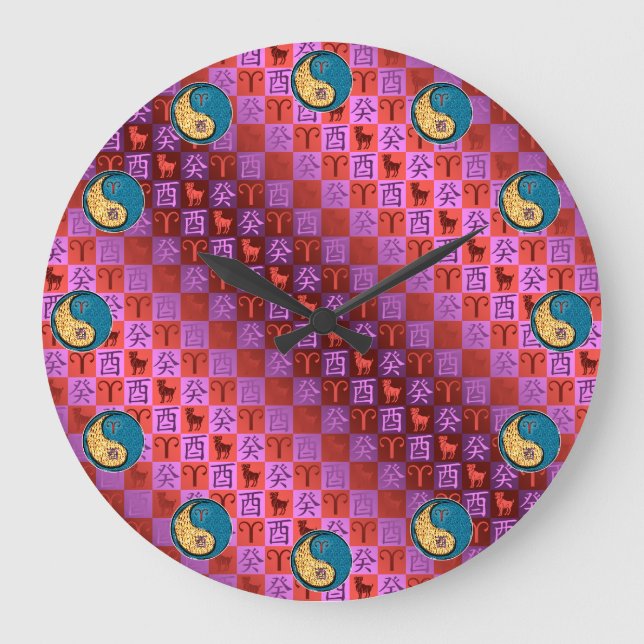 Reloj Redondo Grande Aries y Gallo de Agua (Anverso)