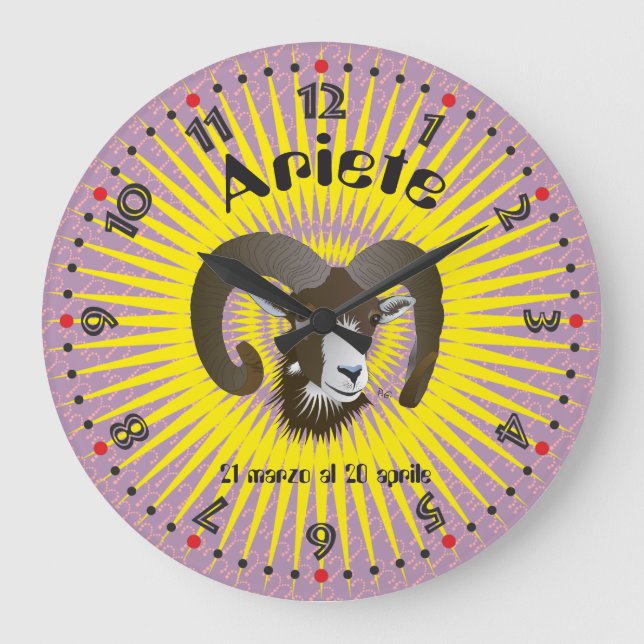 Reloj Redondo Grande Ariete 21 marzo al 20 aprile Orologio (Anverso)