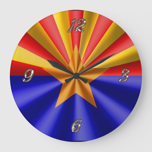 Reloj Redondo Grande Arizona Flag Wall Clock (Anverso)