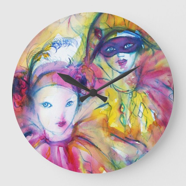 RELOJ REDONDO GRANDE ARLECCHINO PIERO Y COLOMBINA (Anverso)