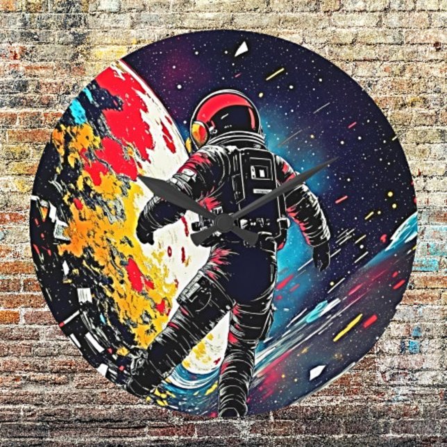 Reloj Redondo Grande Armonía cósmica: perdida en el espacio (Subido por el creador)