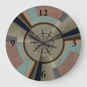 Reloj Redondo Grande Armonía de color abstracto moderno Arte gráfico fr