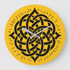 Reloj Redondo Grande Armonía infinita: Arte de símbolo sagrado de Manda