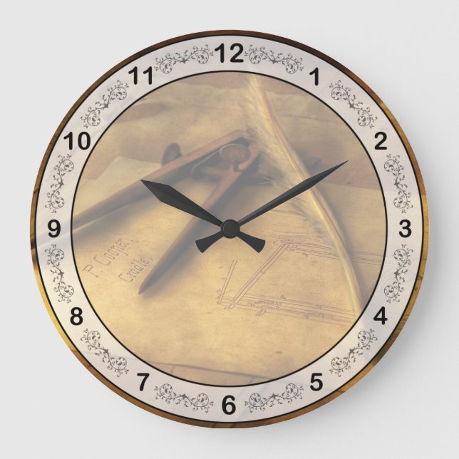 Reloj Redondo Grande Arquitecto - El dibujante (Anverso)