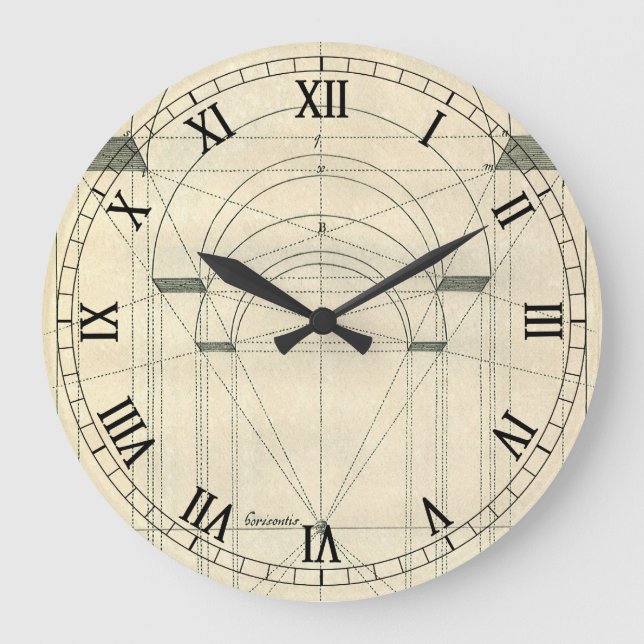 Reloj Redondo Grande Arquitectura de época, perspectiva de arco renacen (Anverso)