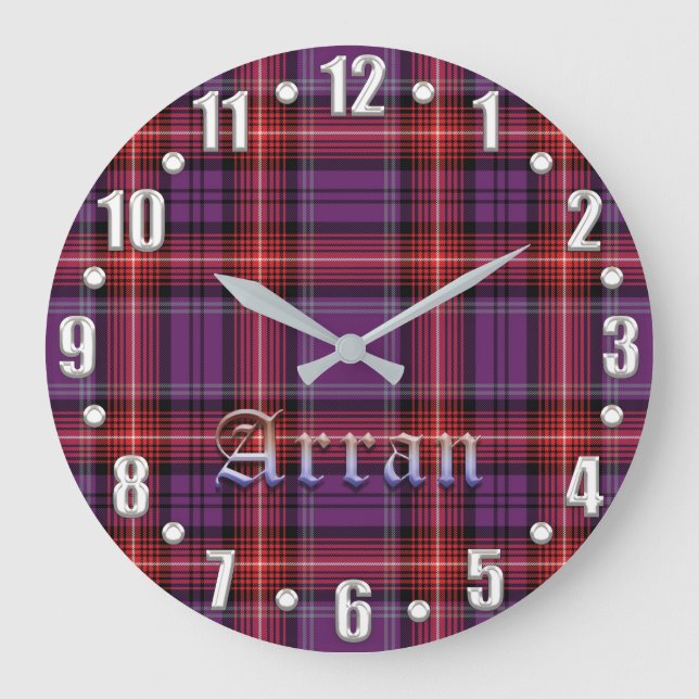 Reloj Redondo Grande Arran District Tartan (Anverso)
