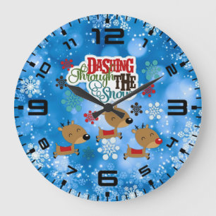 Reloj Redondo Grande Arrojando La Nieve