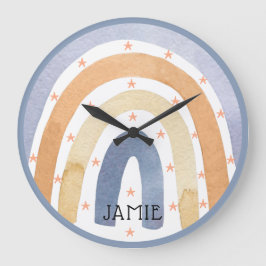 Reloj Redondo Grande Arroyos de agua y estrellas personalizados