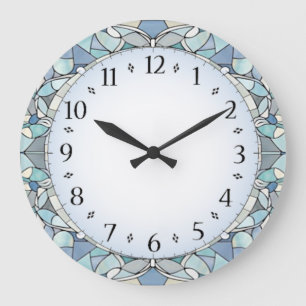 Reloj Redondo Grande Art Deco Azul