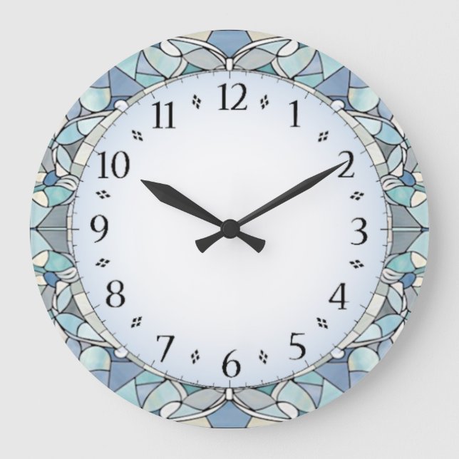 Reloj Redondo Grande Art Deco Azul (Anverso)