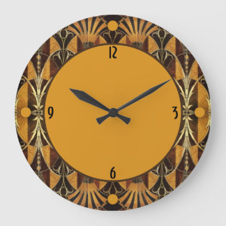 Reloj Redondo Grande Art Deco Burl Wood