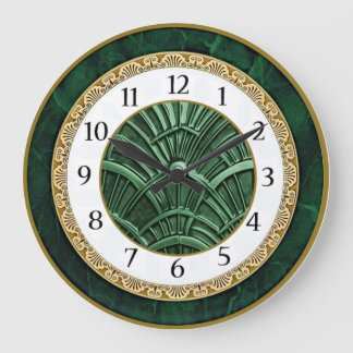 Reloj Redondo Grande Art Deco Green