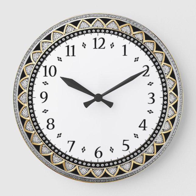 Reloj Redondo Grande Art Deco Gris (Anverso)