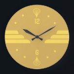 Reloj Redondo Grande Art Deco Moderno<br><div class="desc">Gran diseño Art Decó de relojes. Te encantará como a otros. Tenga la libertad de usar este diseño para otro producto que desee o para el personalizar y agregue su texto. Sígueme por más. Gracias. Que tengas un buen día.</div>