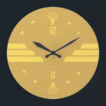 Reloj Redondo Grande Art Deco Moderno<br><div class="desc">Gran diseño Art Decó de relojes. Te encantará como a otros. Tenga la libertad de usar este diseño para otro producto que desee o para el personalizar y agregue su texto. Sígueme por más. Gracias. Que tengas un buen día.</div>