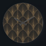 Reloj Redondo Grande Art deco: patrón geométrico clásico.<br><div class="desc">Patrón Art Decó Clásico Sin Señales. Textura con estilo geométrico. Resumen de textura retro vintage. Clásica Art Deco Elegancia: Textura Geométrica Elegante! Siente el encanto cultural del folclore tribal con un adorno geométrico ikat. Arte, deco, patrón, nouveau, arco, palmera, ornamentado, concha, textura, flor, fondo, abstracto, ilustracion, decoración, moda, vintage, hoja,...</div>