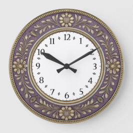 Reloj Redondo Grande Art Deco Púrpura