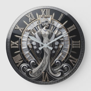 Reloj Redondo Grande Art Deco Sculpted Gown