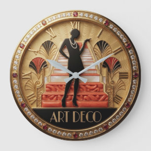 Reloj Redondo Grande Art Deco Silhouette with Gemstone