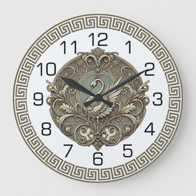 Reloj Redondo Grande Art Deco Swan (Anverso)