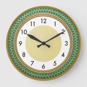 Reloj Redondo Grande Art Deco Verde