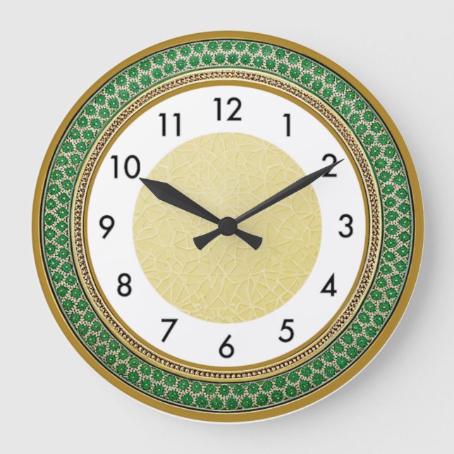 Reloj Redondo Grande Art Deco Verde (Anverso)