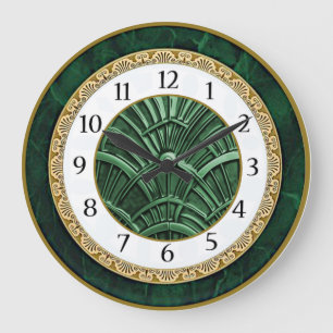 Reloj Redondo Grande Art Deco Verde