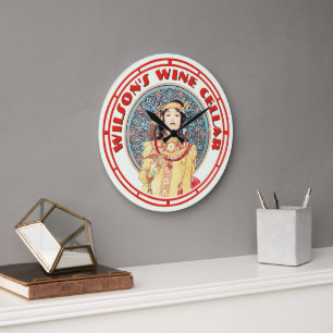 Reloj Redondo Grande Art Nouveau de la era victoriana de la bodega de v