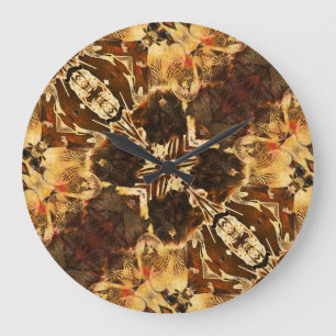 Reloj Redondo Grande Art Nouveau: La cosecha de oro marrón