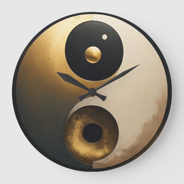 Reloj Redondo Grande Art Yin Yang (Anverso)