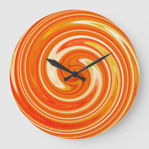 Reloj Redondo Grande Arte abstracto #11 del remolino moderno