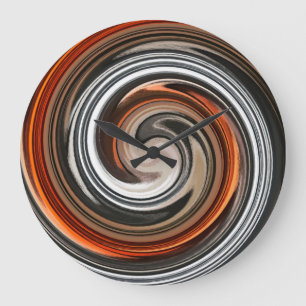 Reloj Redondo Grande Arte abstracto #5 del remolino moderno