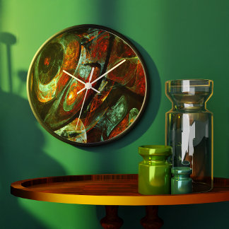 Reloj Redondo Grande Arte abstracto de división de tiempo