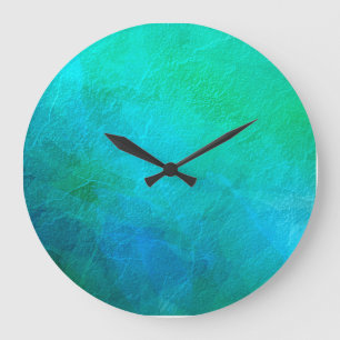 Reloj Redondo Grande Arte abstracto de hielo azul verde acuamarino