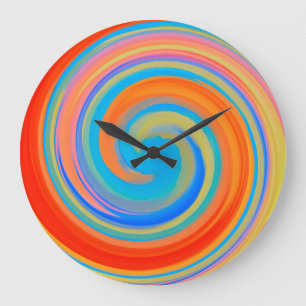Reloj Redondo Grande Arte abstracto de remolino moderno #42