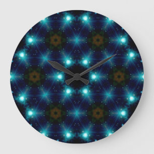 Reloj Redondo Grande Arte abstracto de Sci-Fi Galaxy Blue Light