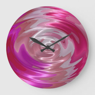 Reloj Redondo Grande Arte abstracto espiral de las rosas fuertes y de