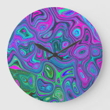 Arte abstracto groovy mármol magenta y verde lima