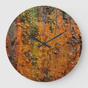 Reloj Redondo Grande Arte abstracto metalizado oxidado del Grunge