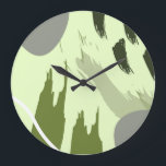 Reloj Redondo Grande Arte abstracto moderno<br><div class="desc">Pinceladas intrincadas y acuarelas en un poster. Acento perfecto para las casas.</div>