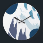 Reloj Redondo Grande Arte abstracto moderno<br><div class="desc">Pinceladas intrincadas y acuarelas en un poster. Acento perfecto para las casas.</div>