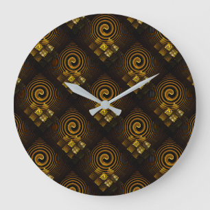 Reloj Redondo Grande Arte abstracto moderno boho elegante patrón #502